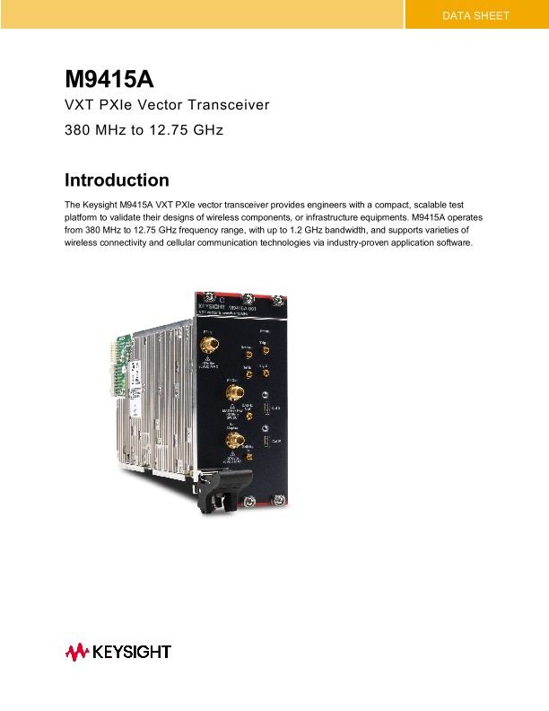 M9415A VXT PXIe Vector Transceiver | Keysight